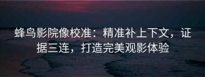 蜂鸟影院像校准：精准补上下文，证据三连，打造完美观影体验