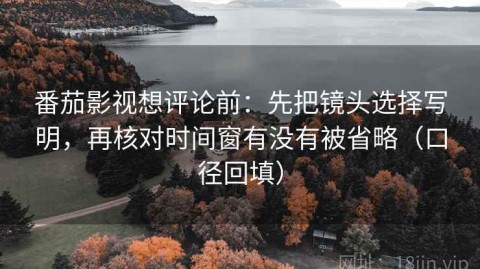 番茄影视想评论前：先把镜头选择写明，再核对时间窗有没有被省略（口径回填）
