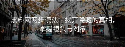 黑料网两步读法：揭开隐藏的真相，掌握镜头与对象