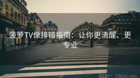 菠萝TV像排错指南：让你更清醒、更专业