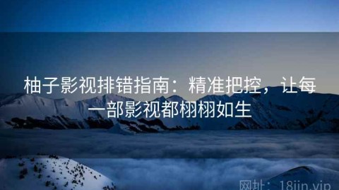 柚子影视排错指南：精准把控，让每一部影视都栩栩如生