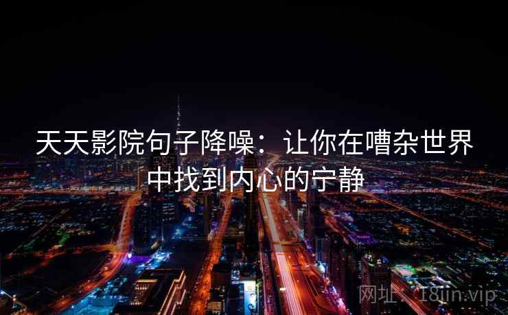 天天影院句子降噪：让你在嘈杂世界中找到内心的宁静