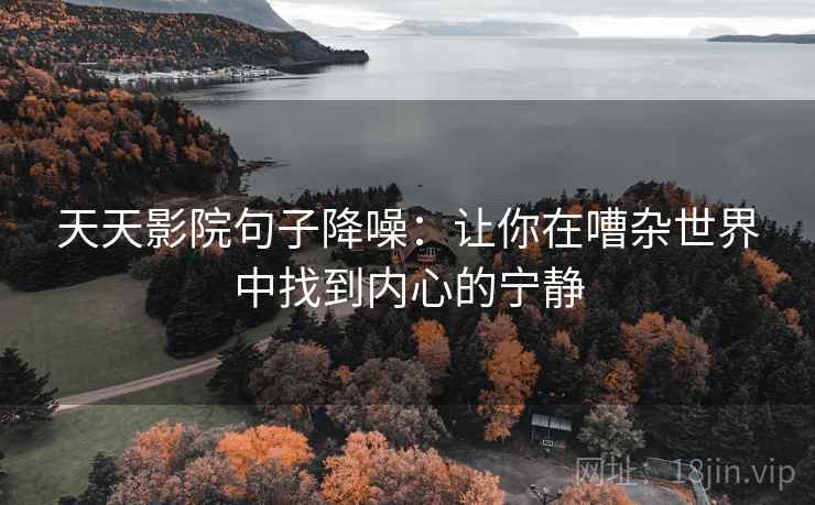 天天影院句子降噪：让你在嘈杂世界中找到内心的宁静